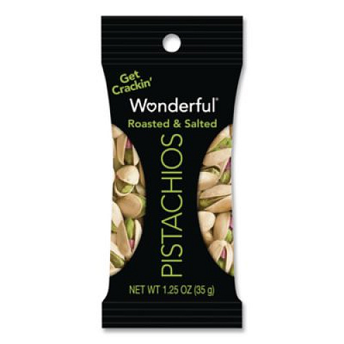 Paramount Farms Wonderful Pistachios In Shell Roasted and Salted, 1.5 oz Bag, 12 Bags/Box (70217)