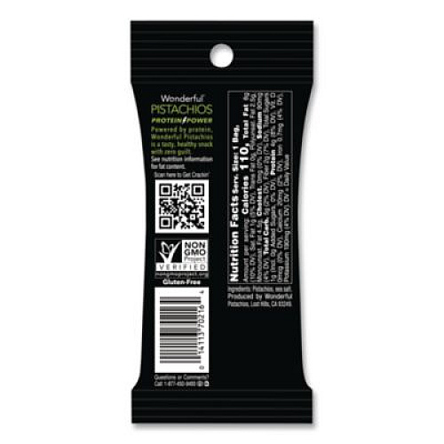 Paramount Farms Wonderful Pistachios In Shell Roasted and Salted, 1.5 oz Bag, 12 Bags/Box (70217)