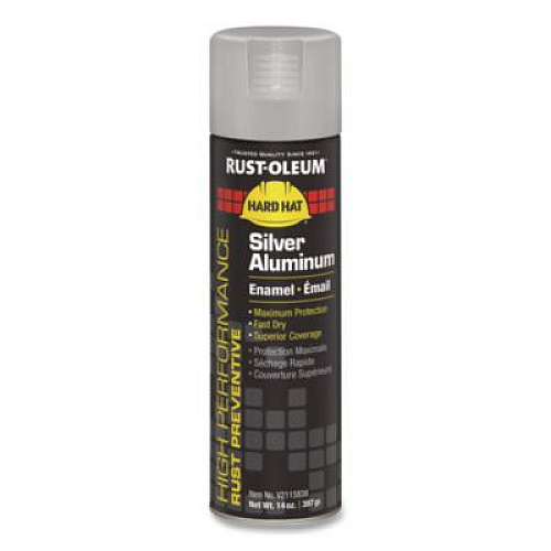 Rust-Oleum Hard Hat High Performance V2100 System Rust Preventive Enamel Spray Paint, Gloss Silver Aluminum, 15 oz Aerosol Can, 6/Carton (V2115838CT)