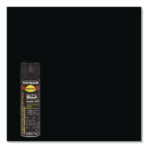 Rust-Oleum Hard Hat High Performance V2100 System Rust Preventive Enamel Spray Paint, Semi-Gloss Black, 15 oz Aerosol Can, 6/Carton (V2177838CT)