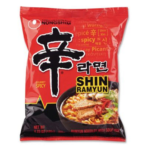 NONGSHIM Gourmet Spicy Ramyun Noodle Soup, Spicy Chicken, 4.23 oz Packet, 16/Carton (22002654)