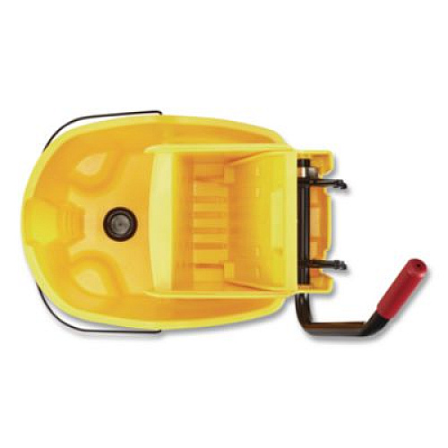 Rubbermaid Commercial WaveBrake 2.0 Bucket/Wringer Combos, Side-Press with Drain, 8.75 gal, Yellow (2031764)