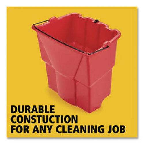 Rubbermaid Commercial WaveBrake 2.0 Dirty Water Bucket, 18 qt, Plastic, Red (2064907)