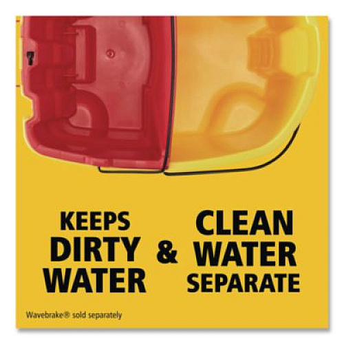 Rubbermaid Commercial WaveBrake 2.0 Dirty Water Bucket, 18 qt, Plastic, Red (2064907)