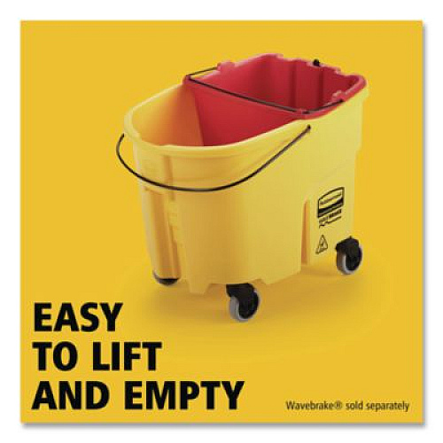 Rubbermaid Commercial WaveBrake 2.0 Dirty Water Bucket, 18 qt, Plastic, Red (2064907)