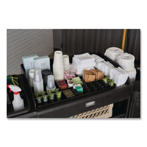 Amenity Organizer for all Rubbermaid Commercial Full Size and Compact Housekeeping Carts, 11 Sections, 18.75 x 3.62, Black (2124078)