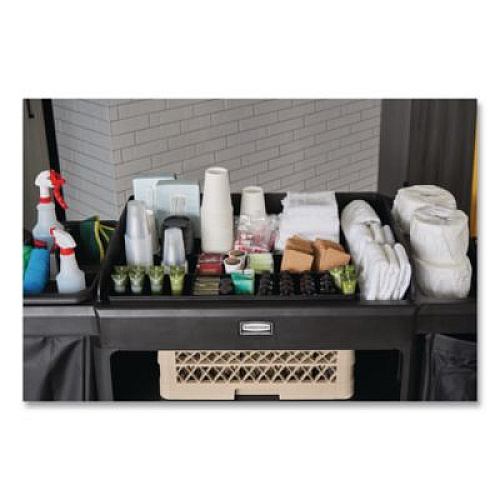 Amenity Organizer for all Rubbermaid Commercial Full Size and Compact Housekeeping Carts, 11 Sections, 18.75 x 3.62, Black (2124078)