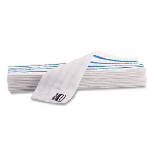 Rubbermaid Commercial HYGEN Disposable Microfiber Pad, 4.75 x 19, White/Blue Stripe, 50/Pack, 3 Packs/Carton (2134282)