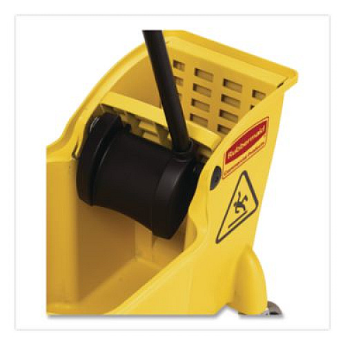 Rubbermaid Commercial Tandem 31-Quart Bucket/Wringer Combo, Reverse, Yellow (738000YEL)