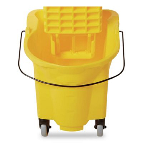 Rubbermaid Commercial WaveBrake 2.0 Bucket/Wringer Combos, Side-Press, 26 qt, Plastic, Yellow (FG748000YEL)