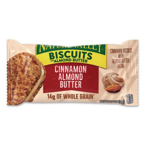 Nature Valley Biscuits, Cinnamon with Almond Butter, 1.35 oz Pouch, 30/Carton (22001046)