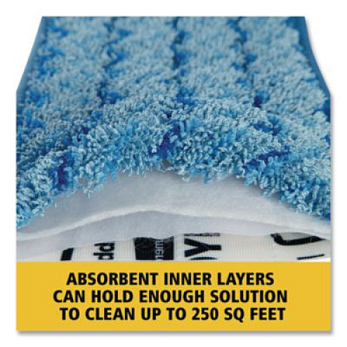 Rubbermaid Commercial Microfiber Wet Mopping Pad, 18.5" x 5.5" x 0.5", Green, 12/Carton (Q410GRECT)