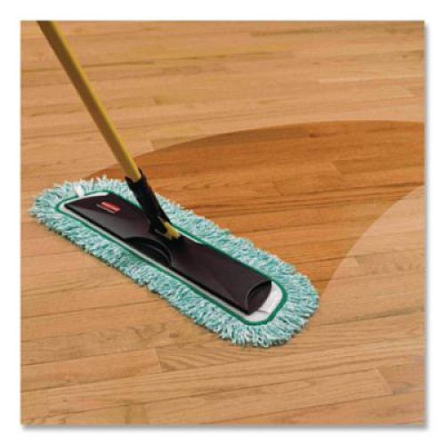 Rubbermaid Commercial Dust Pad with Fringe, Microfiber, 18" Long, Green (Q418GN)