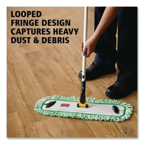 Rubbermaid Commercial Dust Pad with Fringe, Microfiber, 18" Long, Green (Q418GN)