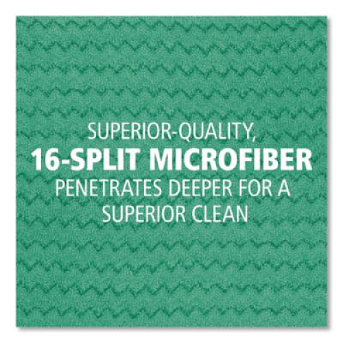 Rubbermaid Commercial Dust Pad with Fringe, Microfiber, 18" Long, Green, 6/Carton (Q418GNCT)