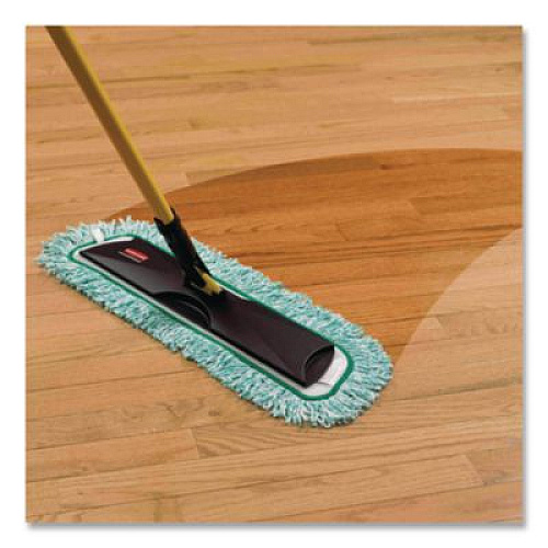 Rubbermaid Commercial Dust Pad with Fringe, Microfiber, 18" Long, Green, 6/Carton (Q418GNCT)