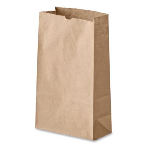 Ross & Wallace Paper Products Grocery Paper Bags, 2# Size, 30# Basis Weight, 4.13" x 2.63" x 7.88", Kraft, 500/Bundle (GK2500)