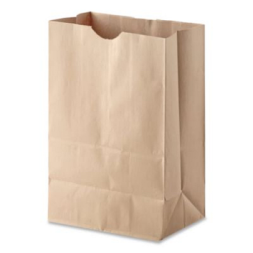 Ross & Wallace Paper Products Grocery Paper Bags, 1/6 BBL Size, 57# Basis Weight, 12" x 7" x 17", Kraft, 500/Bundle (SK1657)