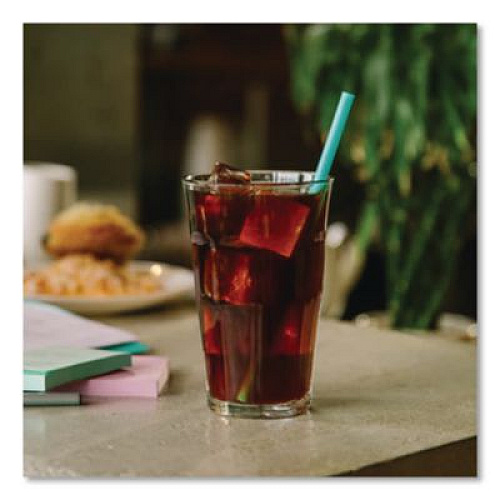 phade Marine Biodegradable Straws, 7.75", PHA, Ocean Blue, Wrapped, 375/BX, 10 Boxes/Carton (511167)