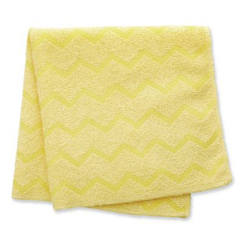 Rubbermaid Commercial Reusable Cleaning Cloths, Microfiber, 16 x 16, Yellow, 12/Carton (Q610)