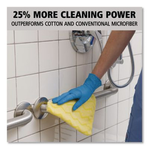 Rubbermaid Commercial Reusable Cleaning Cloths, Microfiber, 16 x 16, Yellow, 12/Carton (Q610)