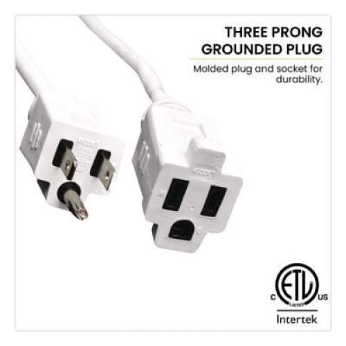 GoGreen Power 16 AWG Outdoor Extension Cord, 18 ft, 13 A, White (GG13718WH)