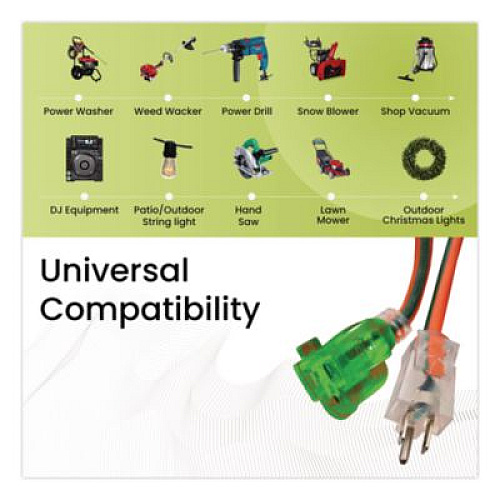 GoGreen Power 16 AWG Outdoor Extension Cord, 50 ft, 13 A, Orange/Black (GG13750)