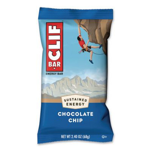 CLIF Bar Energy Bar, Chocolate Chip, 2.4 oz, 12/Box (160004)