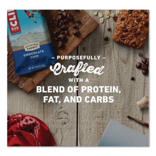 CLIF Bar Energy Bar, Chocolate Chip, 2.4 oz, 12/Box (160004)