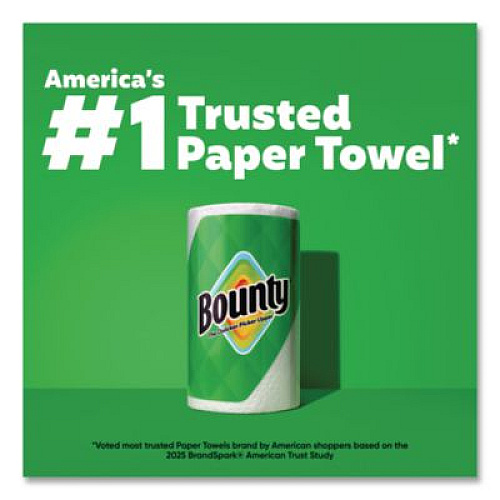 Bounty Kitchen Roll Paper Towels, 2-Ply, White, 10.5 x 11, 75 Sheets/Roll, 4 Triple Rolls/Pack, 6 Packs/Carton (16007)