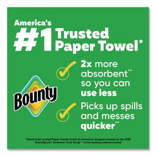 Bounty Kitchen Roll Paper Towels, 2-Ply, White, 10.5 x 11, 75 Sheets/Roll, 4 Triple Rolls/Pack, 6 Packs/Carton (16007)