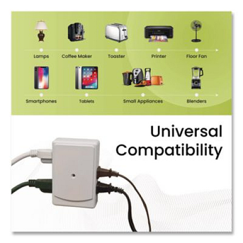 GoGreen Power 6 Outlet Side Mount Wall Tap, White (GG16000TSM)