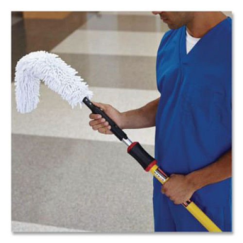 Rubbermaid Commercial HYGEN HYGEN Quick-Connect Flexible Dusting Wand, 28.38" Handle (Q852WHI)