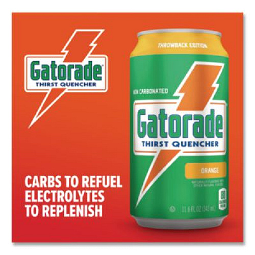Gatorade Thirst Quencher Can, Orange, 11.6oz Can, 24/Carton (00902)