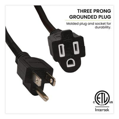 GoGreen Power 16 AWG Outdoor Extension Cord, 15 ft, 13 A, Black (GG13715BK)