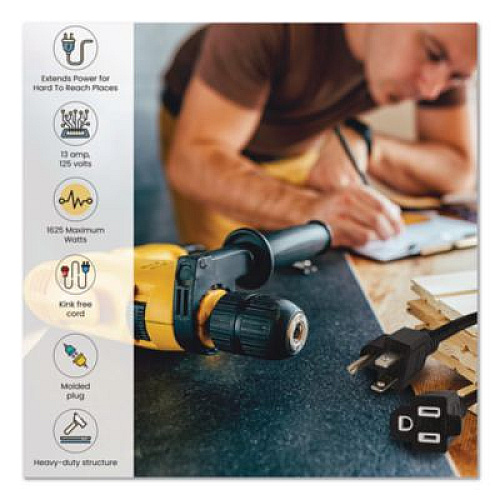 GoGreen Power 16 AWG Outdoor Extension Cord, 15 ft, 13 A, Black (GG13715BK)