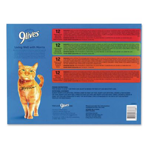 9 Lives Gravy Classics Wet Cat Food Variety Pack, Assorted Flavors, 5.5 oz Can, 48/Carton (22002667)