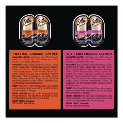 Sheba Perfect Portions Variety Twin Packs, Assorted Flavors, 1.32 oz Can, 60/Carton (22002668)