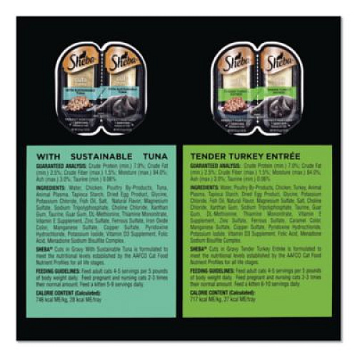 Sheba Perfect Portions Variety Twin Packs, Assorted Flavors, 1.32 oz Can, 60/Carton (22002668)