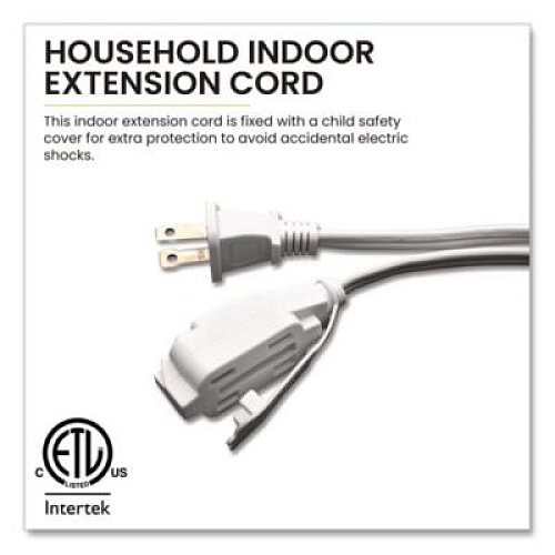 GoGreen Power Household Extension Cord, 12 ft, 13 A, White, 3/Pack (GG247123)