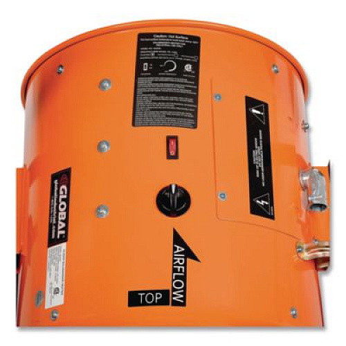 Global Industrial Electric Salamander Heater with Adjustable Thermostat, 208 V, 15,000 W, 23.03 x 34.75 x 24.68, Orange (653566)