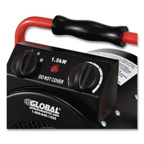 Global Industrial Portable Electric Space Heater, 1,500 W, 11.25 x 14.75 x 17.5, Black (653579)