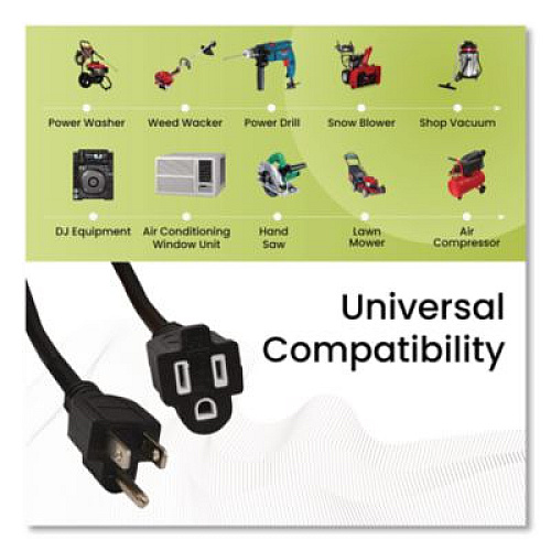 GoGreen Power 14 AWG Outdoor Extension Cord, 25 ft, 15 A, Black (GG13825BK)