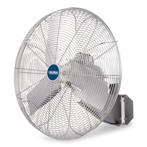 Global Industrial Washdown Wall Mount Fan, 24", 1 Speed, Silver (293018)