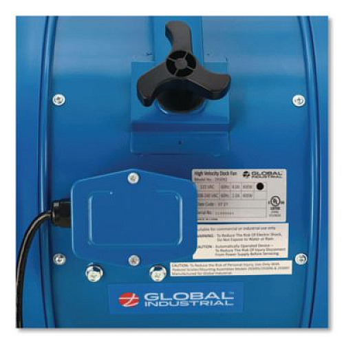 Global Industrial High Velocity Drum Fan with Yoke Mount, 14", 1 Speed, Blue (293092)