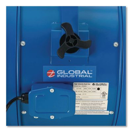 Global Industrial High Velocity Drum Fan with Yoke Mount, 18", 1 Speed, Blue (293093)