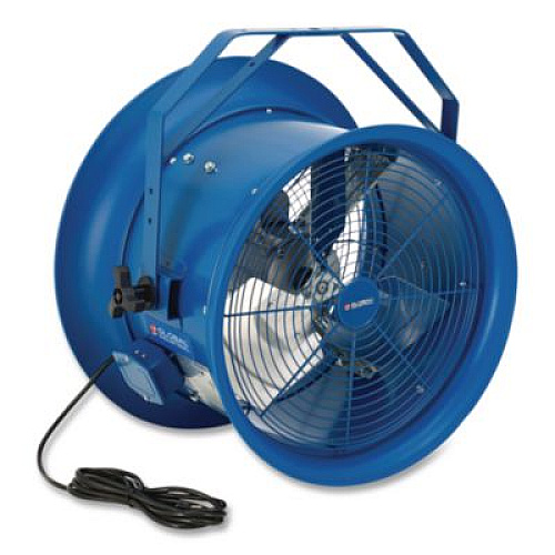 Global Industrial High Velocity Drum Fan with Yoke Mount, 18", 1 Speed, Blue (293093)