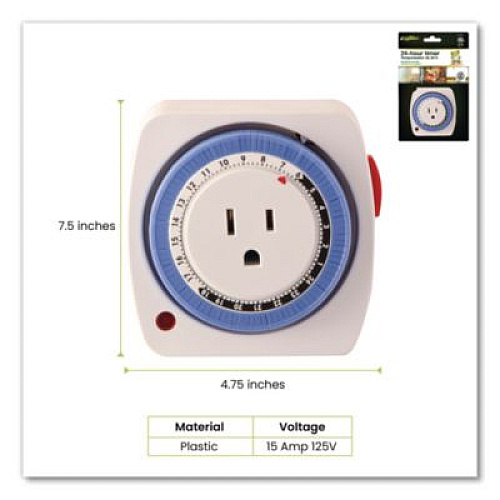 GoGreen Power AC Indoor Timer, Analog, 4 x 3, White (GG36011)