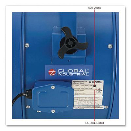 Global Industrial High Velocity Fan, Wall and Column Mount, 18", 1 Speed, Blue (293147)