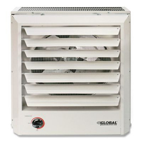 Global Industrial Unit Heater Horizontal or Vertical Downflow, Multi-Watt, 10,000 W, 19 x 8.5 x 21.44, White (246133)